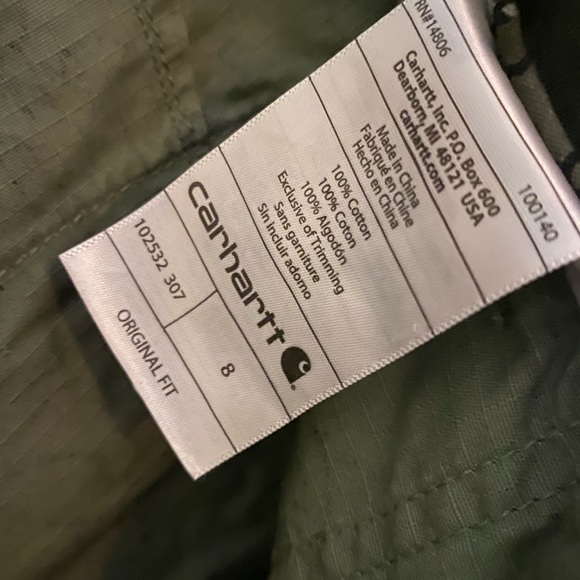 HOST PICK! Carhartt camo roll-tab shorts size 8 LIKE NEW - Picture 5 of 7